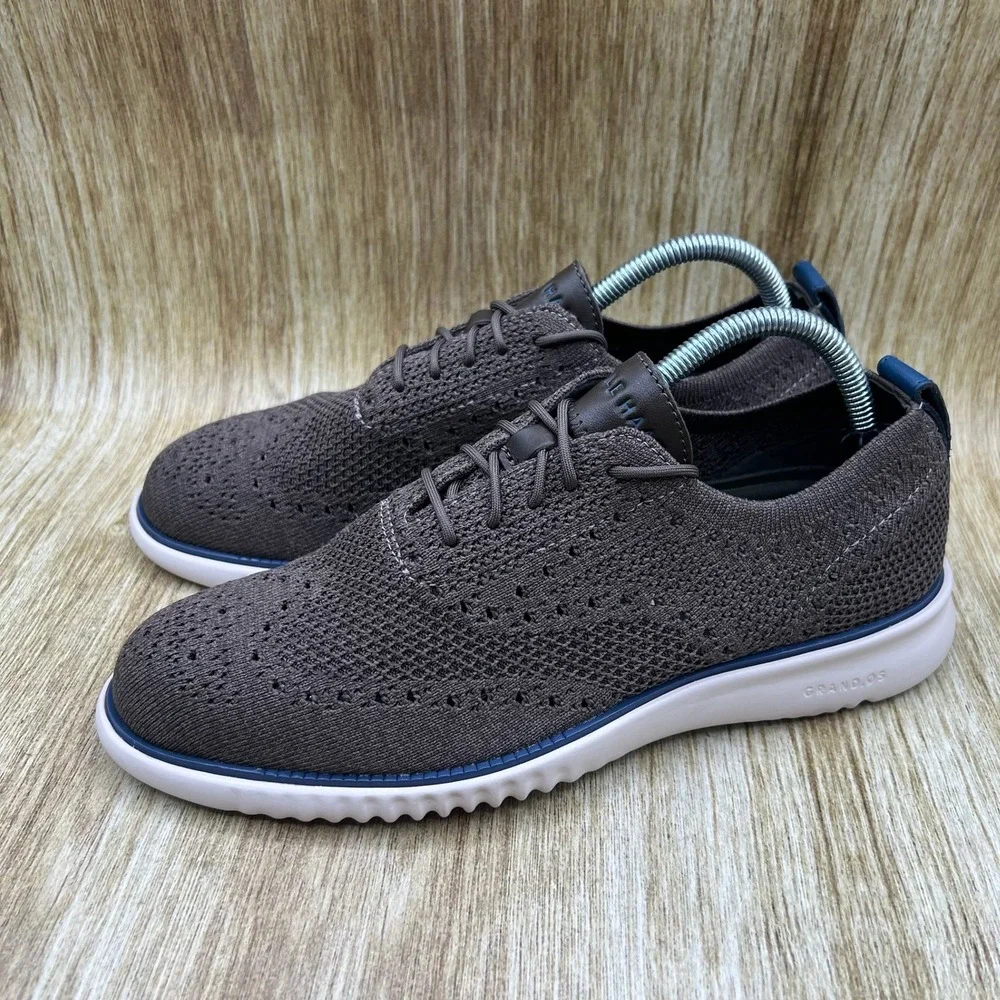 Cole Haan 2.Zerogrand Stitchlite Oxford Men's‎ Size 8M Brown Knit Wingtip C38267